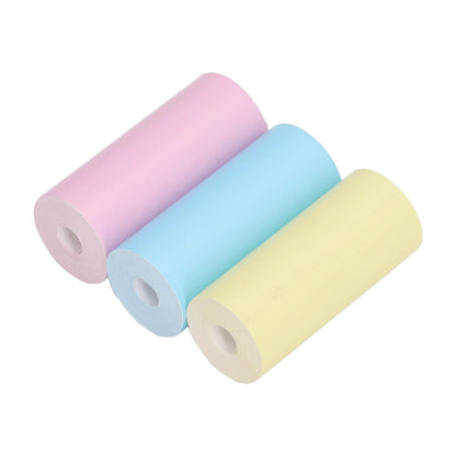 Pink, blue and yellow 57mm color thermal paper refill rolls for kids print camera